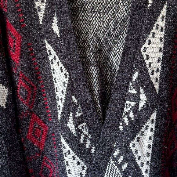 Charlotte Russe Y2K Southwestern Aztec Boho Style Fringe Cardigan Duster Open - Picture 5 of 16